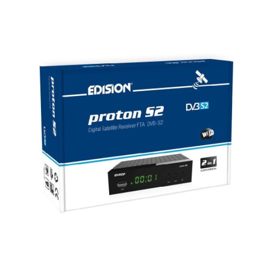 Edision Proton S2 Penerima TV Satelit Digital Full HD Gratis 12V-240V